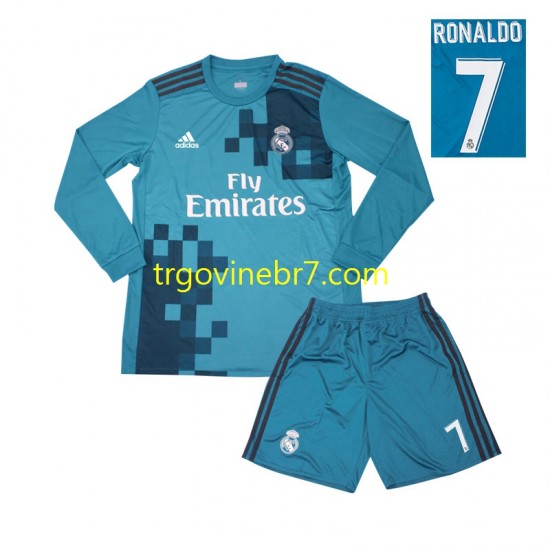 Dres Real Madrid Cristiano Ronaldo 7 2017 Retro Treći Dugim Rukavima - Dječji
