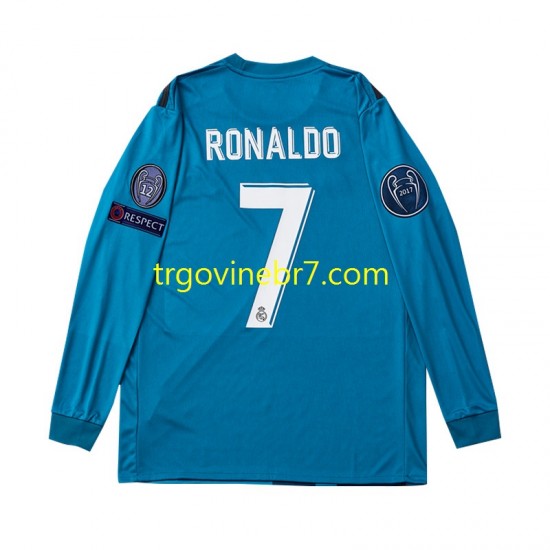 Dres Real Madrid Cristiano Ronaldo 7 2017 Retro Treći Dugim Rukavima - Dječji