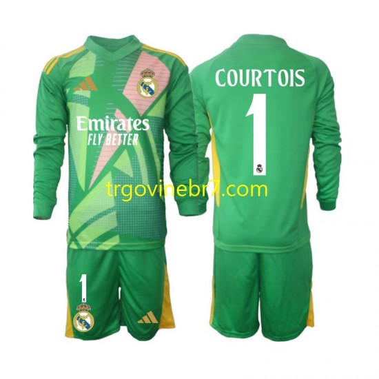 Golmanski Dres - Dres Real Madrid Thibaut Courtois 1 Treći 2024-2025 Dugim Rukavima - Dječji