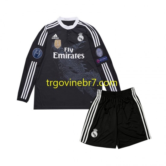 Dres Real Madrid 2014 Retro Treći Dugim Rukavima - Dječji