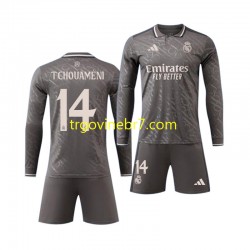 Dres Real Madrid Tchouameni 14 Gostujući 2024-2025 Dugim Rukavima - Dječji