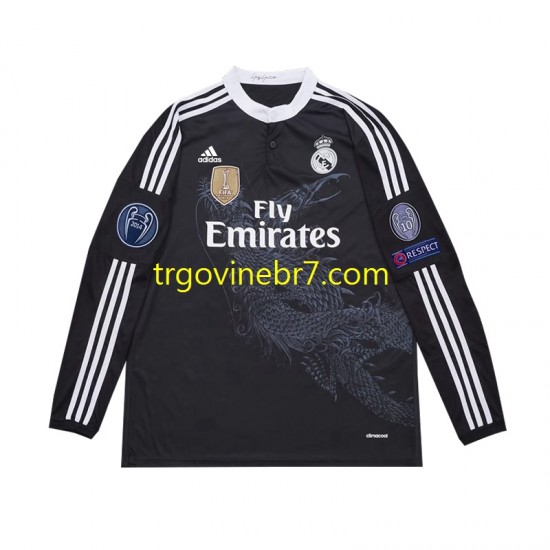 Dres Real Madrid 2014 Retro Treći Dugim Rukavima - Muški