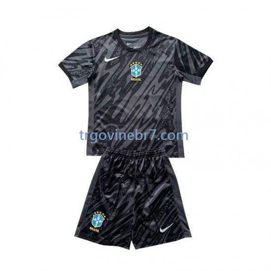 Golmanski Dres - Dres Brazil Gostujući 2024 Kratkih Rukava - Dječji
