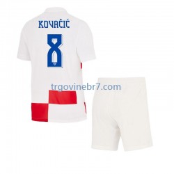 Dres Hrvatska Mateo Kovacic 8 Domaći Euro 2024 Kratkih Rukava - Dječji