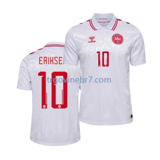 Dres Danska Eriksen 10 Gostujući Euro 2024 Kratkih Rukava - Muški