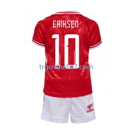Dres Danska Eriksen 10 Domaći Euro 2024 Kratkih Rukava - Dječji