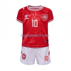 Dres Danska Eriksen 10 Domaći Euro 2024 Kratkih Rukava - Dječji