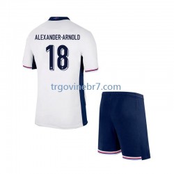 Dres Engleska Trent Alexander-Arnold 18 Domaći Euro 2024 Kratkih Rukava - Dječji