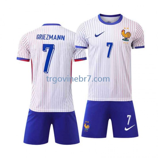 Dres Francuska Antoine Griezmann 7 Gostujući Euro 2024 Kratkih Rukava - Dječji