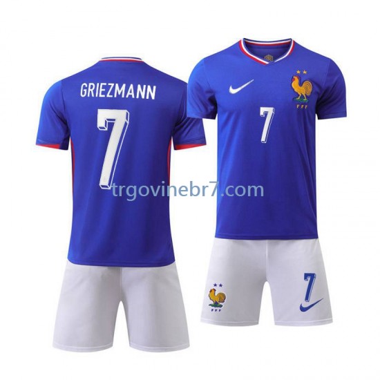 Dres Francuska Antoine Griezmann 7 Domaći Euro 2024 Kratkih Rukava - Dječji