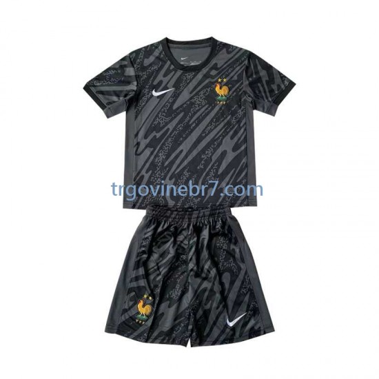 Golmanski Dres - Dres Francuska Gostujući Euro 2024 Kratkih Rukava - Dječji