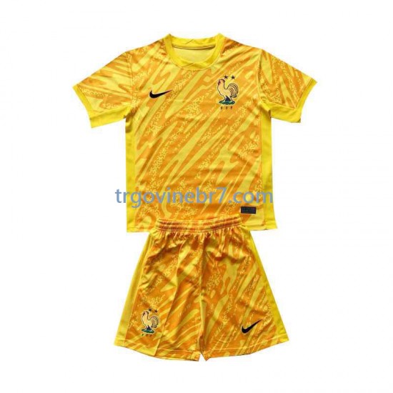 Golmanski Dres - Dres Francuska Domaći Euro 2024 Kratkih Rukava - Dječji