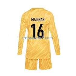 Golmanski Dres - Dres Francuska Mike Maignan 16 Domaći Euro 2024 Dugim Rukavima - Dječji