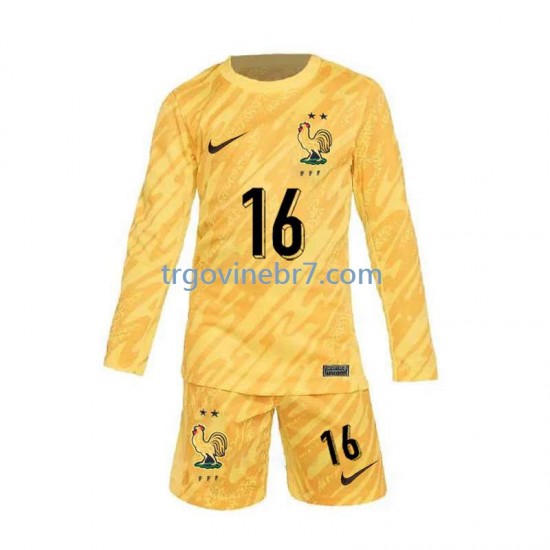 Golmanski Dres - Dres Francuska Mike Maignan 16 Domaći Euro 2024 Dugim Rukavima - Dječji