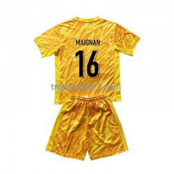 Golmanski Dres - Dres Francuska Mike Maignan 16 Domaći Euro 2024 Kratkih Rukava - Dječji