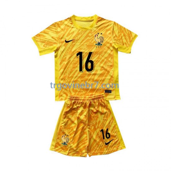 Golmanski Dres - Dres Francuska Mike Maignan 16 Domaći Euro 2024 Kratkih Rukava - Dječji
