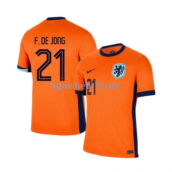 Dres Nizozemska Frenkie de Jong 21 Domaći Euro 2024 Kratkih Rukava - Muški