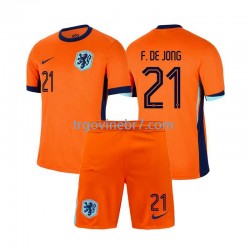 Dres Nizozemska Frenkie de Jong 21 Domaći Euro 2024 Kratkih Rukava - Dječji Dres Nizozemska Frenkie de Jong 21 Domaći Euro 2024 Kratkih Rukava - Dječji