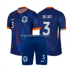 Dres Nizozemska Matthijs de Ligt 3 Gostujući Euro 2024 Kratkih Rukava - Dječji
