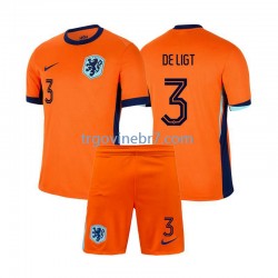 Dres Nizozemska Matthijs de Ligt 3 Domaći Euro 2024 Kratkih Rukava - Dječji
