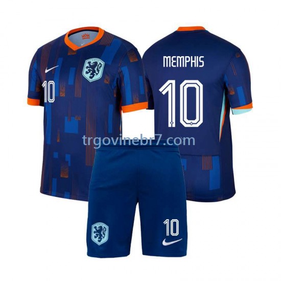 Dres Nizozemska Memphis Depay 10 Gostujući Euro 2024 Kratkih Rukava - Dječji