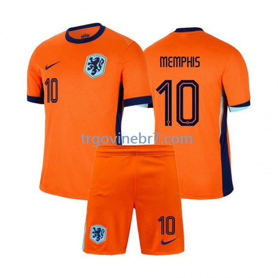 Dres Nizozemska Memphis Depay 10 Domaći Euro 2024 Kratkih Rukava - Dječji