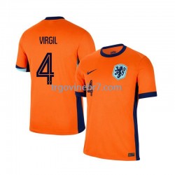 Dres Nizozemska Virgil van Dijk 4 Domaći Euro 2024 Kratkih Rukava - Muški