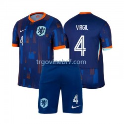 Dres Nizozemska Virgil van Dijk 4 Gostujući Euro 2024 Kratkih Rukava - Dječji
