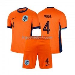 Dres Nizozemska Virgil van Dijk 4 Domaći Euro 2024 Kratkih Rukava - Dječji