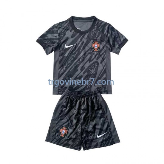 Golmanski Dres - Dres Portugal Gostujući Euro 2024 Kratkih Rukava - Dječji