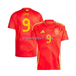 Dres Španjolska Gavi 9 Domaći Euro 2024 Kratkih Rukava - Muški Dres Španjolska Gavi 9 Domaći Euro 2024 Kratkih Rukava - Muški