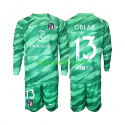 Golmanski Dres - Dres Atlético Madrid Jan Oblak 13 Green color Gostujući 2023-2024 Dugim Rukavima - Dječji Golmanski Dres - Dres Atlético Madrid Jan Oblak 13 Green color Gostujući 2023-2024 Dugim Rukavima - Dječji