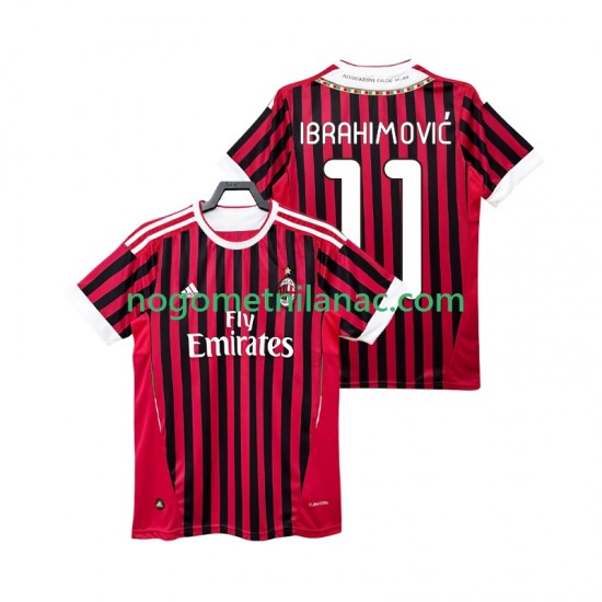 Dres AC Milan Ibrahimović Zlatan 11 2012 Retro Domaći 2011 Kratkih Rukava - Muški