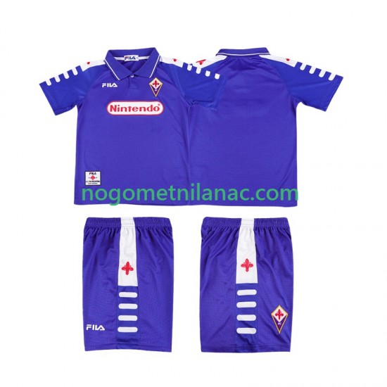 Dres ACF Fiorentina Retro Domaći 1998 1999 Kratkih Rukava - Dječji