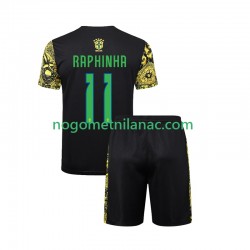 Dres Brazil RAPHINHA 11 Jesus Domaći 2024 Kratkih Rukava - Dječji Dres Brazil RAPHINHA 11 Jesus Domaći 2024 Kratkih Rukava - Dječji