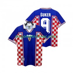 Dres Hrvatska SUKER 9 Retro Gostujući 1998 Kratkih Rukava - Muški Dres Hrvatska SUKER 9 Retro Gostujući 1998 Kratkih Rukava - Muški