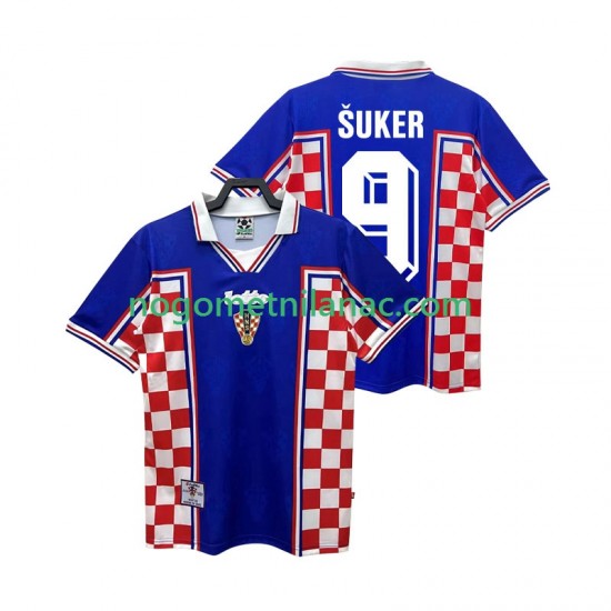 Dres Hrvatska SUKER 9 Retro Gostujući 1998 Kratkih Rukava - Muški