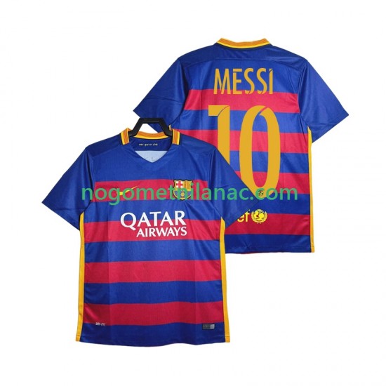 Dres FC Barcelona Lionel Messi 10 2015-2016 Retro Domaći Kratkih Rukava - Muški