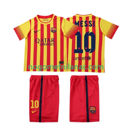 Dres FC Barcelona Lionel Messi 10 2013 2014 Retro Gostujući Kratkih Rukava - Dječji