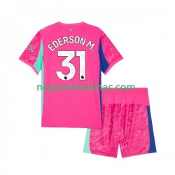 Golmanski Dres - Dres Manchester City Ederson Moraes 31 Gostujući 2025-2026 Kratkih Rukava - Dječji