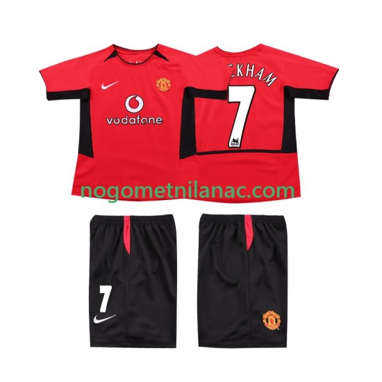 Dres Manchester United BECKHAM 7 Retro Domaći 2004 2002 Kratkih Rukava - Dječji