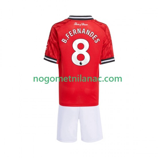 Dres Manchester United Bruno Fernandes 8 Domaći 2025-2026 Kratkih Rukava - Dječji