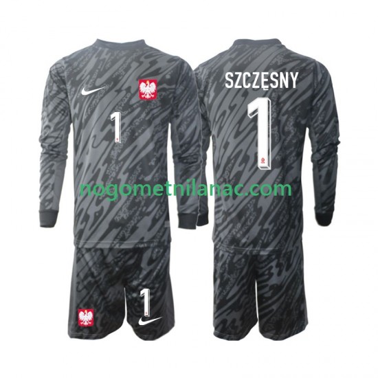 Golmanski Dres - Dres Poljska Szczesny 1 Gostujući 2024 Dugim Rukavima - Dječji