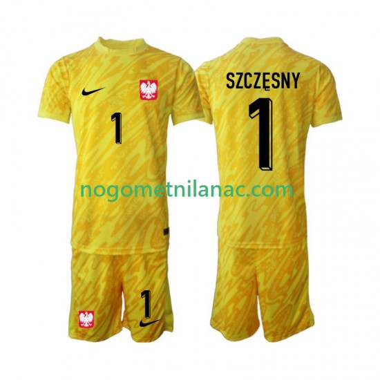 Golmanski Dres - Dres Poljska Szczesny 1 Domaći 2024 Kratkih Rukava - Dječji