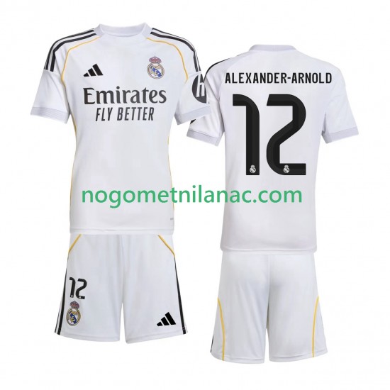 Dres Real Madrid Alexander-Arnold 12 Domaći 2025-2026 Kratkih Rukava - Dječji