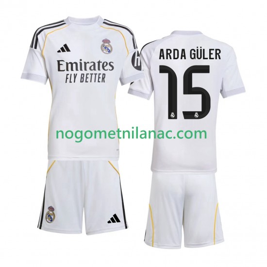 Dres Real Madrid Arda Guler 15 Domaći 2025-2026 Kratkih Rukava - Dječji