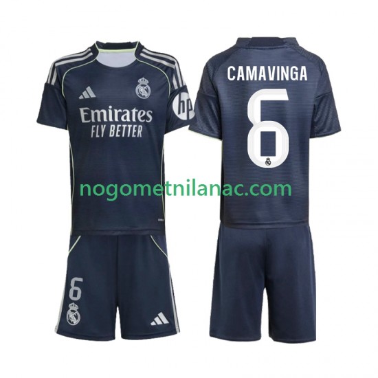 Dres Real Madrid Camavinga 6 Gostujući 2025-2026 Kratkih Rukava - Dječji