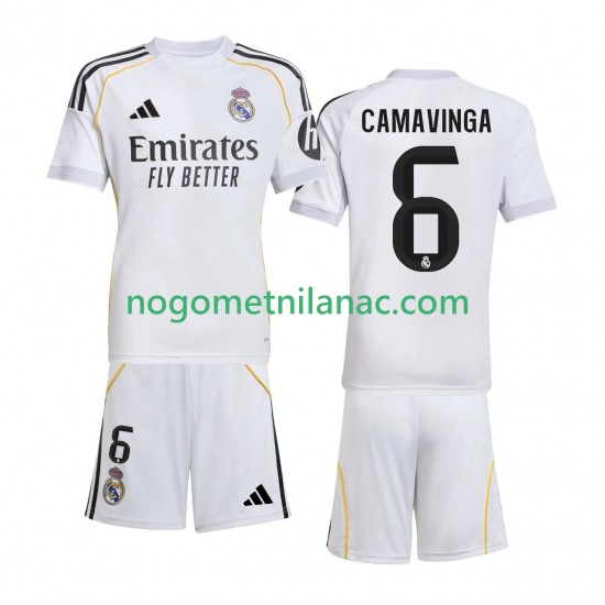 Dres Real Madrid Camavinga 6 Domaći 2025-2026 Kratkih Rukava - Dječji