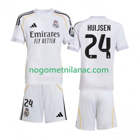 Dres Real Madrid Huijsen 24 Domaći 2025-2026 Kratkih Rukava - Dječji