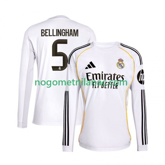 Dres Real Madrid Jude Bellingham 5 Domaći 2025-2026 Dugim Rukavima - Muški